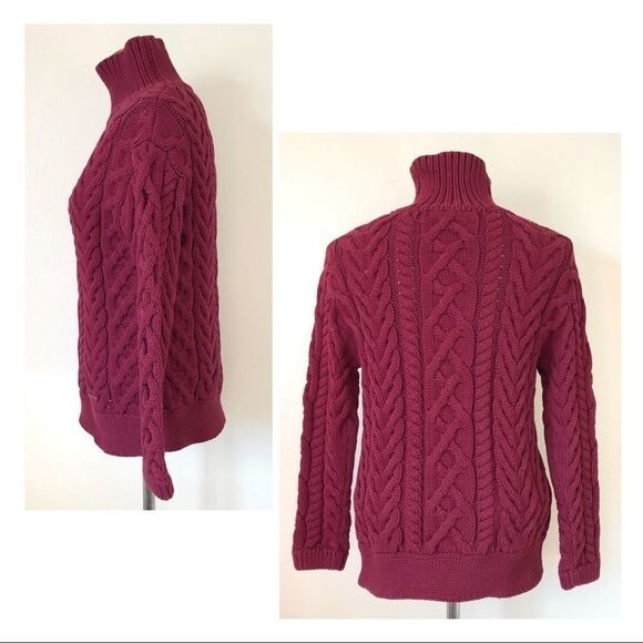 Burberry Brit Maroon Fisherman Cable-knit sweater - Picture 6 of 12